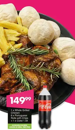 Save Hyper Whole Grilled Chicken + Portuguese Rolls with Chips + Coke offer