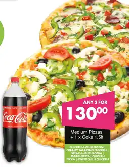 Save Hyper Medium Pizzas + Coke offer