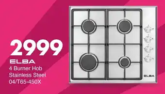 Save Hyper ELBA 4 Burner Hob Stainless Steel offer