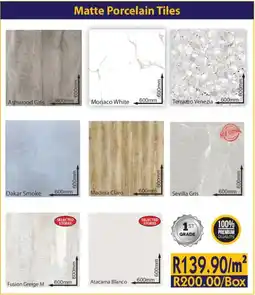 Laduma Hardware catalogue Matte Porcelain Tiles offer