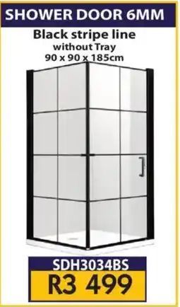 Laduma Hardware catalogue Shower Door Black Stripe Line offer