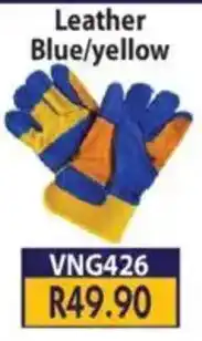 Laduma Hardware catalogue Leather Blue/ Yellow Gloves offer