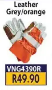 Laduma Hardware catalogue Leather Grey/ Orange Gloves offer