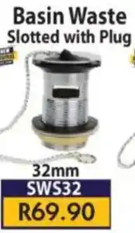 Laduma Hardware catalogue Basin Waste Slotted with Plug offer