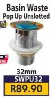 Laduma Hardware catalogue Basin Waste Pop Up Unslotted offer