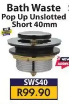 Laduma Hardware catalogue Bath Waste Pop Up Unslotted Short offer