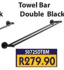 Laduma Hardware catalogue Towel Bar Double Black offer