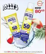 Dis-Chem Fozzi's Kids Sun Care Products offer