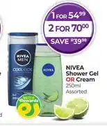 Dis-Chem Nivea Shower Gel Or Cream Assorted-250ml offer