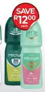 Dis-Chem Mitchum Anti Perspirant Roll On For Men Or Women Assorted-100ml Each offer