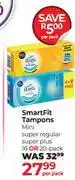Dis-Chem Lil-Lets Smartfit Tampons Mini Super Regular, Super plus 16 Or 20 Pack-Per Pack offer