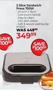 Dis-Chem Stellar 2 Slice Sandwich Press 750W offer