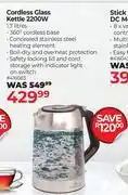 Dis-Chem Stellar Cordless Glass Kettle 2200W 1.7L offer