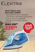 Dis-Chem Elektra Basic Steam Iron Non Stick 1200W offer
