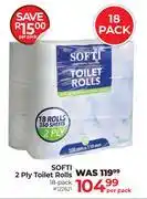 Dis-Chem Softi 2 Ply Toilet Rolls 18 Pack-Per Pack offer