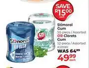 Dis-Chem Stimorol Gum 50 Piece Or Clorets Gum 52 Piece Assorted-Each offer