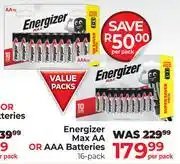 Dis-Chem Energizer Max AA Or AAA Batteries 16 Pack-Per Pack offer