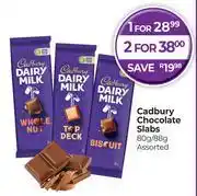 Dis-Chem Cadbury Chocolate Slabs Assorted-80g/88g offer