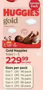 Dis-Chem Huggies Gold Nappies-Per Pack offer