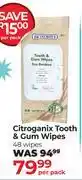 Dis-Chem Citroganix Tooth & Gum Wipes-48 Wipes Per Pack offer