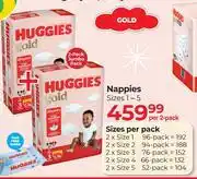 Dis-Chem Huggies Nappies (Sizes 1-5)-Per 2 Pack offer