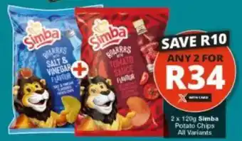 Checkers Simba Potato Chips All Variants offer
