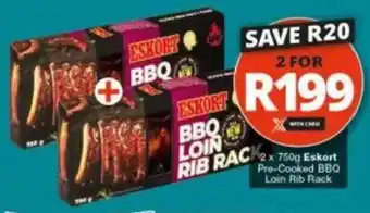 Checkers Eskort Pre-Cooked BBQ Loin Rib Rack offer
