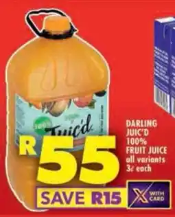 Shoprite Darling juic'd 100% fruit juicer all variants offer
