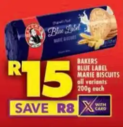 Shoprite Bakers blue label marie biscuits all variants offer