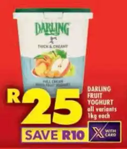 Shoprite Darling fruit yoghurt all variants offer