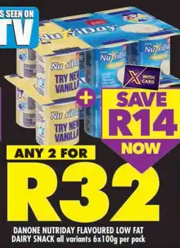 Shoprite Danone nutriday flavoured low fat dairy snack all variants offer