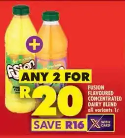 Shoprite Fusion flavoured concentrated dairy blend all variants offer