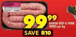 Shoprite Karoo beef & pork wors offer