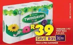 Shoprite Twinsaver 1-ply toilet rolls offer