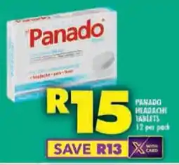Shoprite Panado headache tablets offer