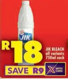 Shoprite Jik bleach all variants offer