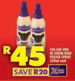 Shoprite Sta-sof-fro hi sheen hair polish spray offer
