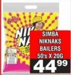 Advance Cash n Carry Simba niknaks bailers offer