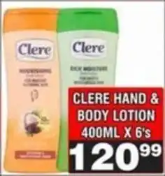 Advance Cash n Carry Clere hand & body lotion offer