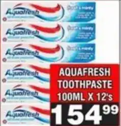 Advance Cash n Carry Aquafresh Toothpaste offer