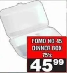 Advance Cash n Carry Fomo no 45 dinner box offer
