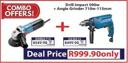 Laduma Hardware catalogue Drill Impact 500w + Angle Grinder 710w offer