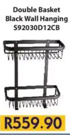 Laduma Hardware catalogue Double Basket Black Wall Hanging offer