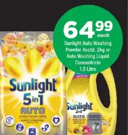 OK Foods Sunlight Auto Washing Powder Asstd. or Auto Washing Liquid Concentrate offer