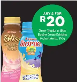 OK Foods Clover Tropika or Bliss Double Cream Drinking Clover Yoghurt Asstd. offer