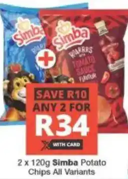 Checkers Simba Potato Chips All Variants offer