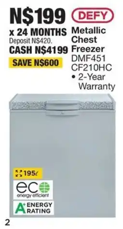 OK Furniture DEFY Metallic Chest Freezer offer
