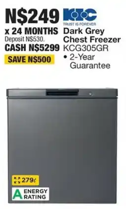 OK Furniture KIC Dark Grey Chest Freezer offer