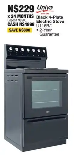 OK Furniture Univa Black 4-Plate Electric Stove offer