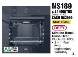 OK Furniture DEFY Slimline Black Glass Oven offer